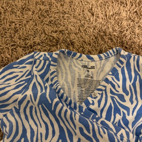 Diane Von Furstenberg for Target Wrap Dress 12 Month Blue and White Diaper Cover - Picture 2 of 3